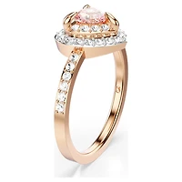 One motif ring, Heart cut, Pavé, Heart, Pink, Mixed metal finish by SWAROVSKI