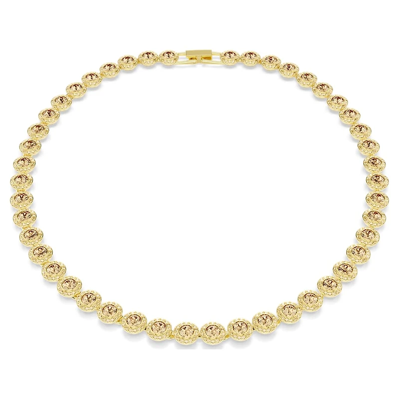 Una Angelic necklace, Round cut, Caramel, Gold-tone plated by SWAROVSKI