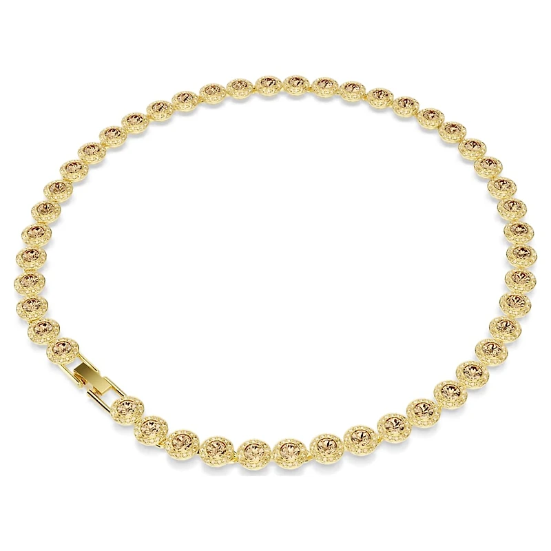 Una Angelic necklace, Round cut, Caramel, Gold-tone plated by SWAROVSKI