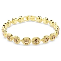 Una Angelic bracelet, Round cut, Caramel, Gold-tone plated by SWAROVSKI