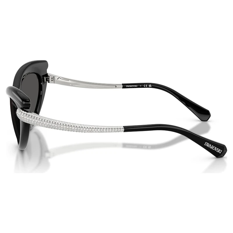 Sunglasses, Cat-Eye shape, SK6038, Black by SWAROVSKI