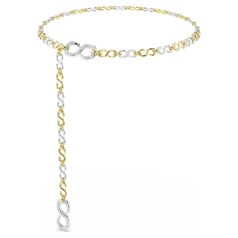 Dextera waist belt, White, Mixed metal finish by SWAROVSKI