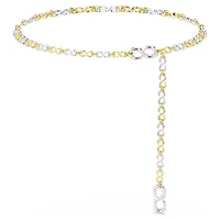 Dextera waist belt, White, Mixed metal finish by SWAROVSKI