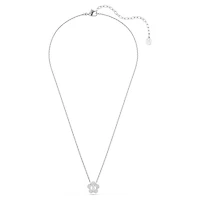 Ariana Grande x Swarovski pendant, Crystal pearl, Round cut, Flower, White, Rhodium plated by SWAROVSKI