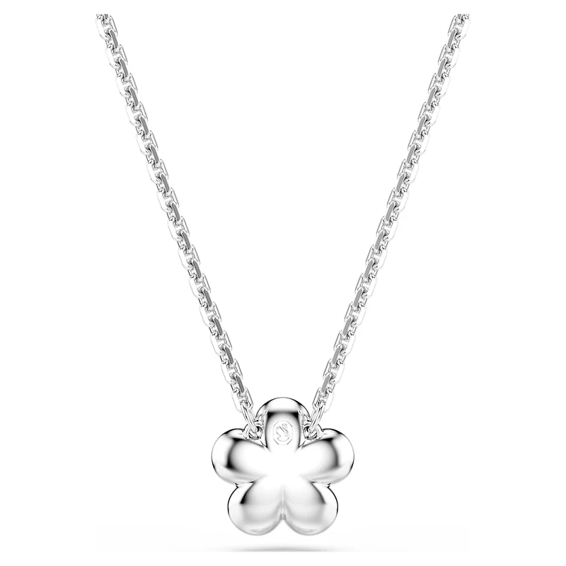 Ariana Grande x Swarovski pendant, Crystal pearl, Round cut, Flower, White, Rhodium plated by SWAROVSKI