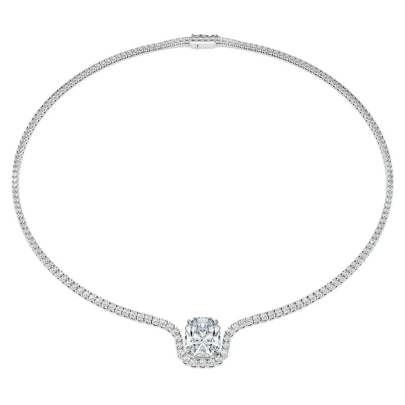 Octagon necklace, Lab-grown diamonds 12.86 ct tw, Octagon shape, 18K white gold by SWAROVSKI