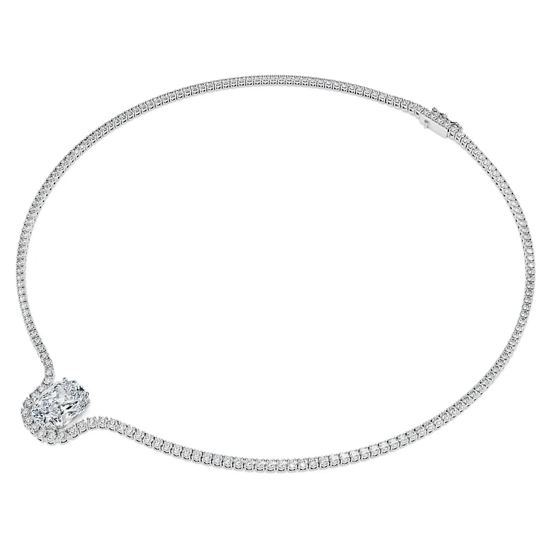 Octagon necklace, Lab-grown diamonds 12.86 ct tw, Octagon shape, 18K white gold by SWAROVSKI