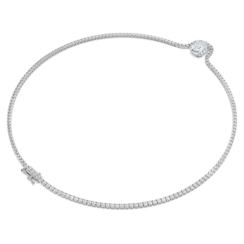 Octagon necklace, Lab-grown diamonds 12.86 ct tw, Octagon shape, 18K white gold by SWAROVSKI