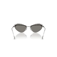 Sunglasses, Cat-eye shape, SK7009, Silver tone by SWAROVSKI