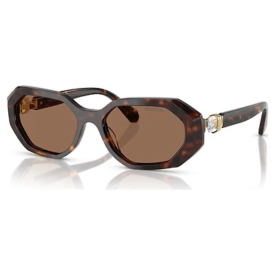 Sunglasses, Octagon shape, SK6028, Brown by SWAROVSKI