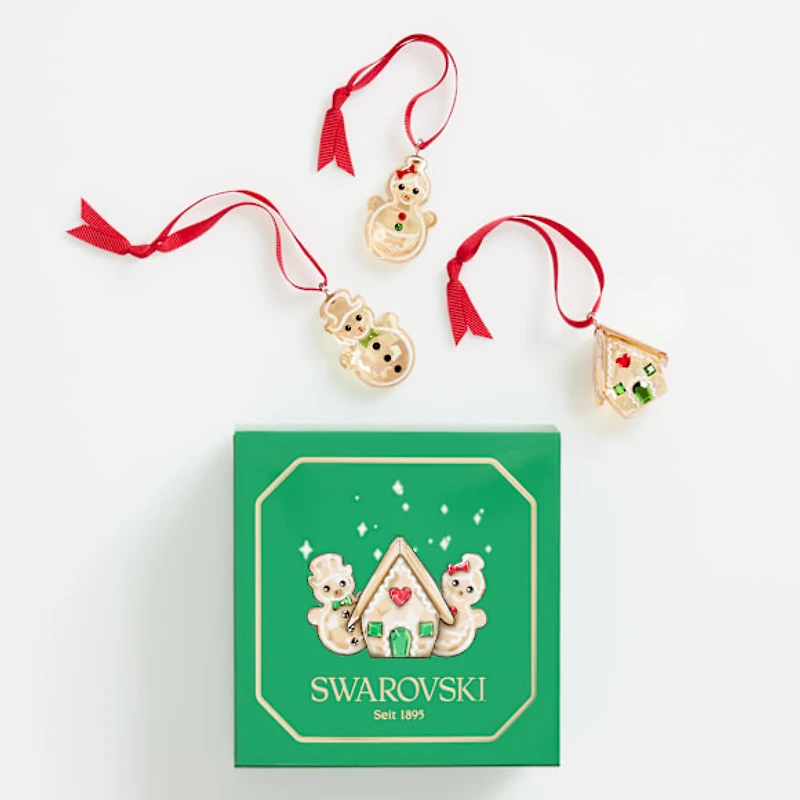 Holiday Cheers Gingerbread Ornament Set by SWAROVSKI