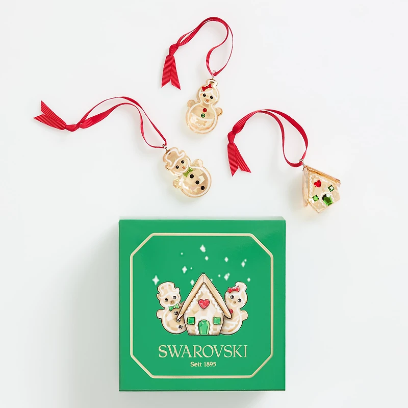 Holiday Cheers Gingerbread Ornament Set by SWAROVSKI
