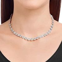 Una Angelic necklace, Round cut, Medium, White, Rhodium plated by SWAROVSKI