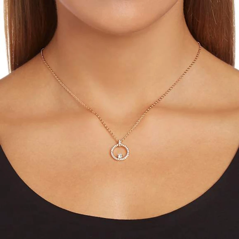 Creativity pendant, White, Rose gold-tone plated by SWAROVSKI