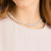 Una Angelic necklace, Round cut, Medium, White, Rose gold-tone plated by SWAROVSKI