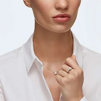 Stilla Attract necklace, Round cut, White, Rhodium plated by SWAROVSKI