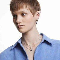 Stilla Attract necklace, Round cut, White, Rhodium plated by SWAROVSKI