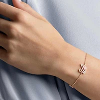 Swan bracelet, Swan, Pink, Rose gold-tone plated by SWAROVSKI