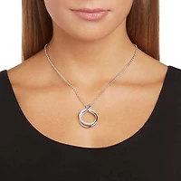 Exact pendant, Round shape, White, Rhodium plated by SWAROVSKI