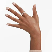Matrix Vittore ring, Drop cut, White, Rose gold-tone plated by SWAROVSKI