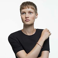Hyperbola bangle, White, Rose gold-tone plated by SWAROVSKI
