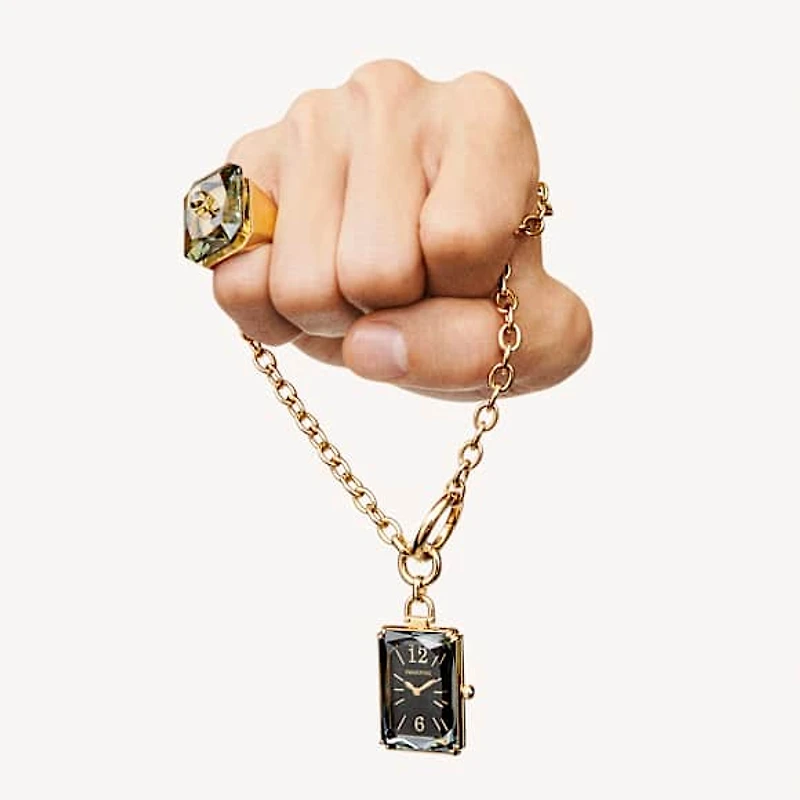 Numina cocktail ring, Octagon cut, Gray, Gold-tone plated by SWAROVSKI