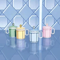 Signum mug with lid, Porcelain, Blue by SWAROVSKI