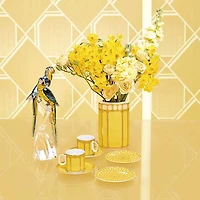 Signum plate, Porcelain, Small, Yellow by SWAROVSKI