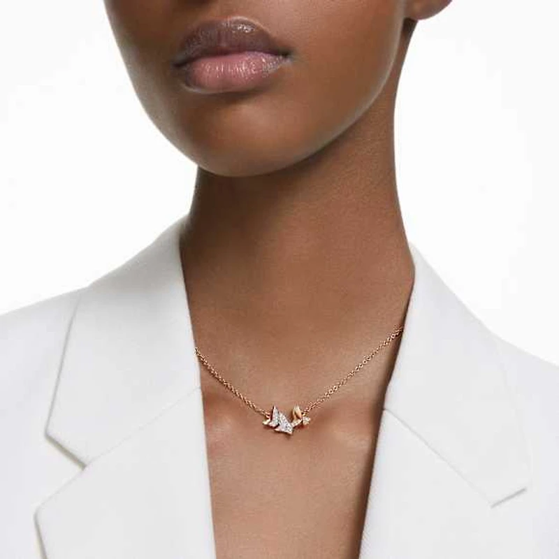 Idyllia Lilia necklace, Butterfly, White