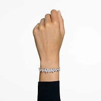 Idyllia Lilia bracelet, Butterfly, White, Rhodium plated by SWAROVSKI