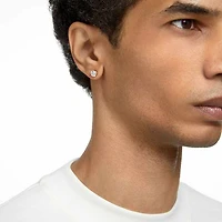 Stilla stud earrings, Round cut, White