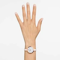 Crystalline Delight watch, Swiss Made, Metal bracelet, Pink, Rose gold-tone finish by SWAROVSKI