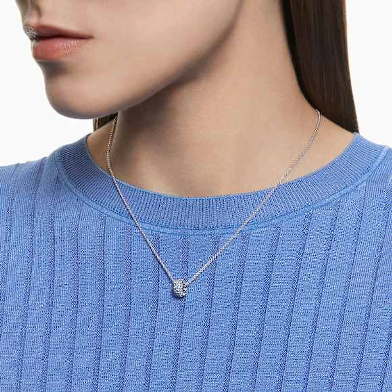 Dextera pendant, Blue, Rhodium plated by SWAROVSKI