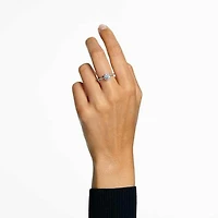 Stilla cocktail ring, Round cut, Pavé, White, Rhodium plated by SWAROVSKI