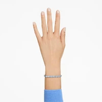 Matrix Tennis bracelet, Round cut, Blue, Rhodium plated by SWAROVSKI