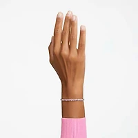Matrix Tennis bracelet, Round cut, Pink, Rhodium plated by SWAROVSKI