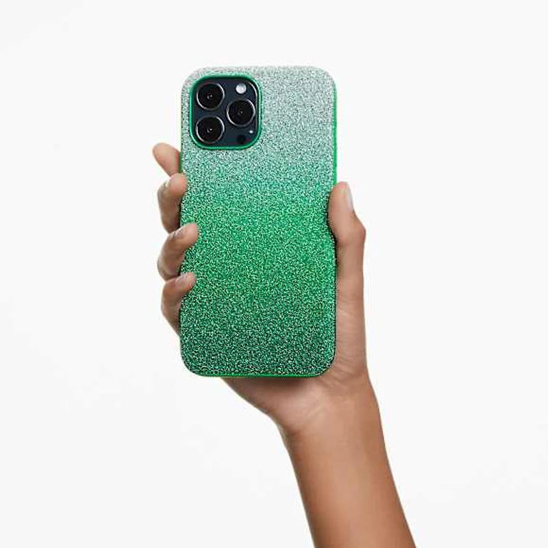 High smartphone case, iPhone® 13, Green by SWAROVSKI