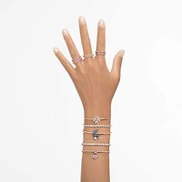 Matrix Tennis bracelet, Round cut, White, Rose gold-tone plated by SWAROVSKI