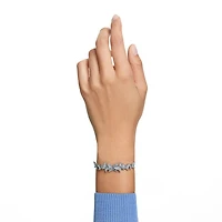 Idyllia Lilia bracelet, Butterfly, Blue, Rhodium plated by SWAROVSKI