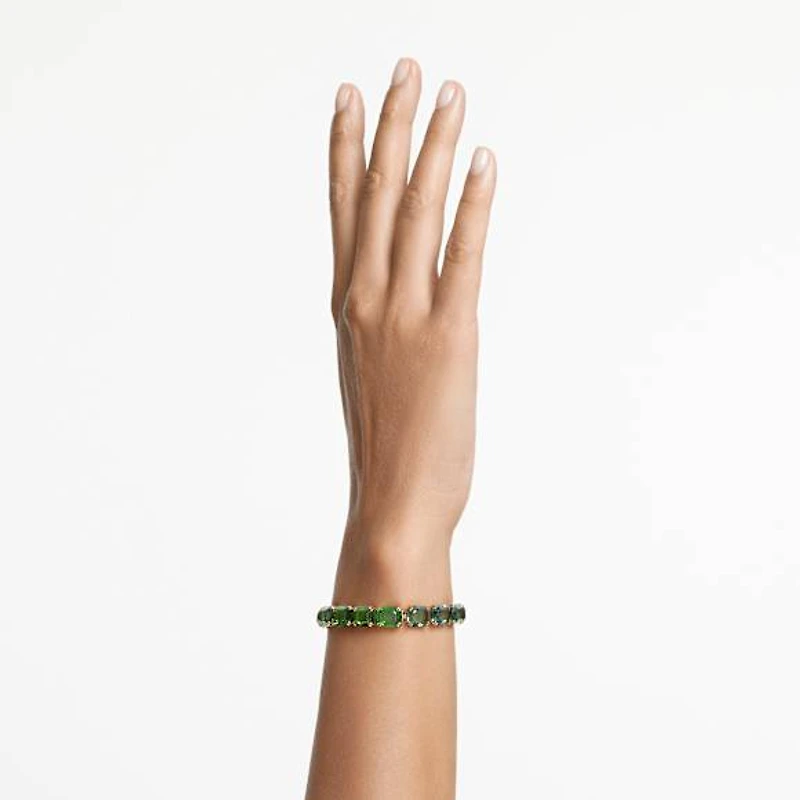 Millenia bracelet, Octagon cut, Colour gradient, Green, Gold-tone plated by SWAROVSKI