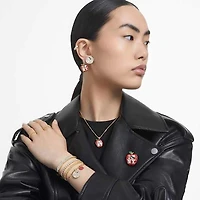 I LOVE NY stud earrings, White, Gold-tone plated by SWAROVSKI