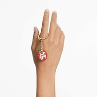 I LOVE NY key ring, Red, Gold-tone plated by SWAROVSKI