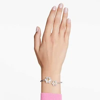 Idyllia bangle, Flower, Yellow, Rhodium plated by SWAROVSKI