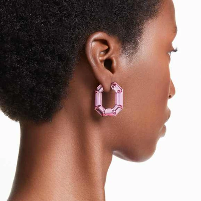Lucent hoop earrings, Octagon shape, Small