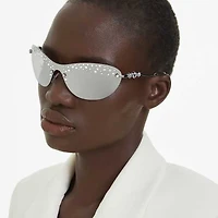 Sunglasses, Mask, Silver Tone by SWAROVSKI