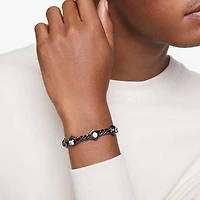 Numina bracelet, Round cut, Black, Ruthenium plated by SWAROVSKI