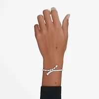 Matrix bracelet, Mixed cuts, White, Rhodium plated by SWAROVSKI