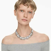 The Vienna Collection necklace, Feather, White, Ruthenium plated by SWAROVSKI