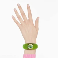 Dulcis cuff, Octagon cut, Green, Gold-tone plated by SWAROVSKI