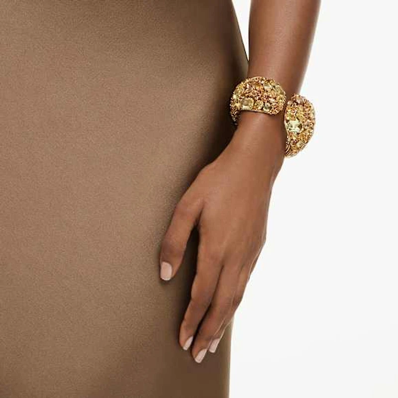 Gema cuff, Gold-tone plated by SWAROVSKI